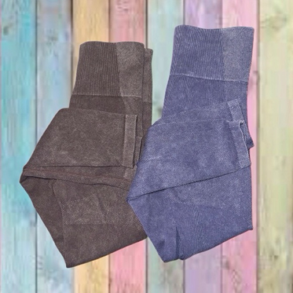 Target Purple And Brown Bundle Pair Of Ribbed Stretch Leggings